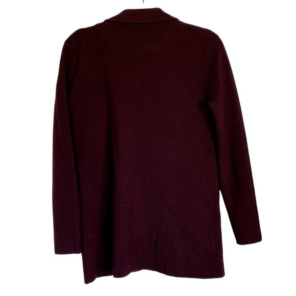 J. CREW Merino Wool Sweater Blazer Burgundy Maroon Knit Size XS F4493 Autumn - Picture 3 of 7